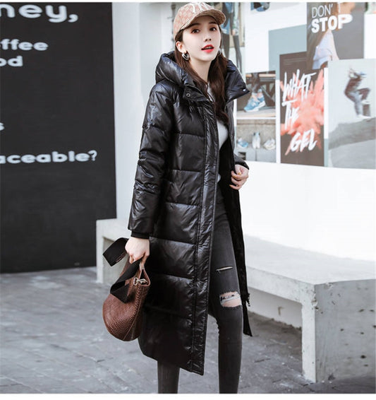 2020 Korean Winter Down Cotton Jackets Women's Long Parkas Slim Hooded Warm Winter Coats Female Plus Size Black Overcoats V1162