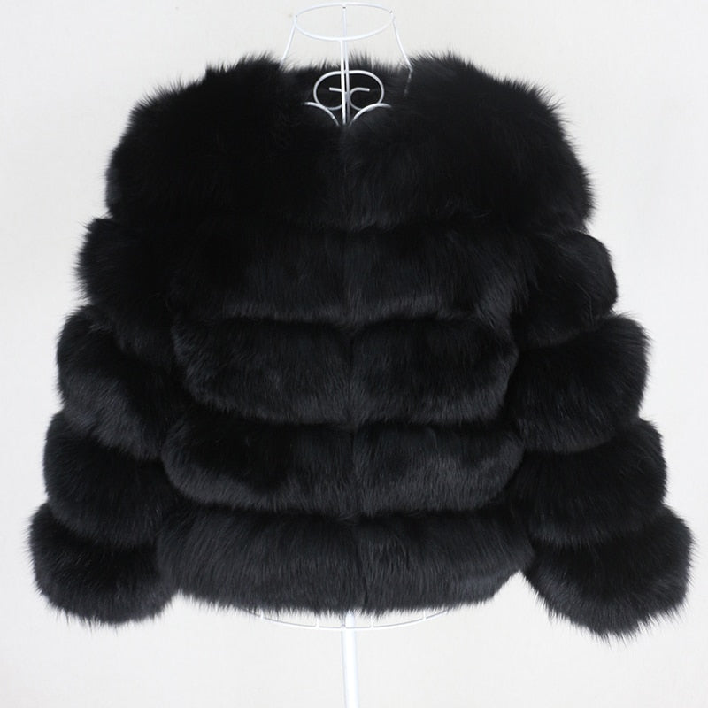 OFTBUY 2021 Winter Jacket Women Real Fur Coat Natural Big Fluffy Fox Fur Outerwear Streetwear Thick Warm Three Quarter Sleeve