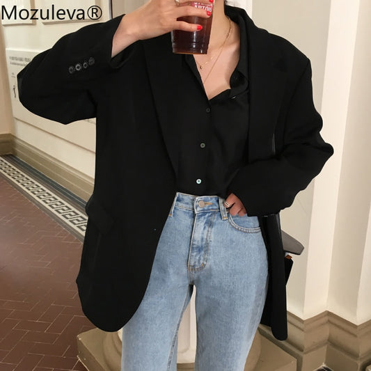 Mozuleva Loose Outerwear Women Suit Jacket Spring Summer Female Jacke  2022 Elegant Chic Single-breasted Women Blazer Femme