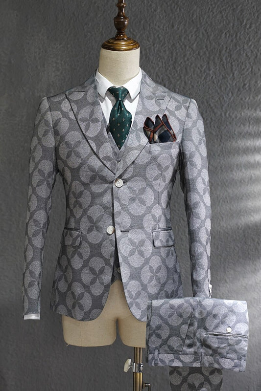 Ternos Masculino Suit Men Leisure Business Formal Dress Trend Print Bridegroom Wedding Dress British Style Smoking Homme Mariage
