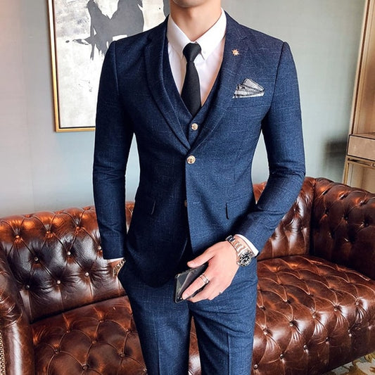 Costume Tailleur Homme 3 pcs. Fashion Mens Casual BusinessSuit 3 Pcs ( Jacket + Vest + Pants)